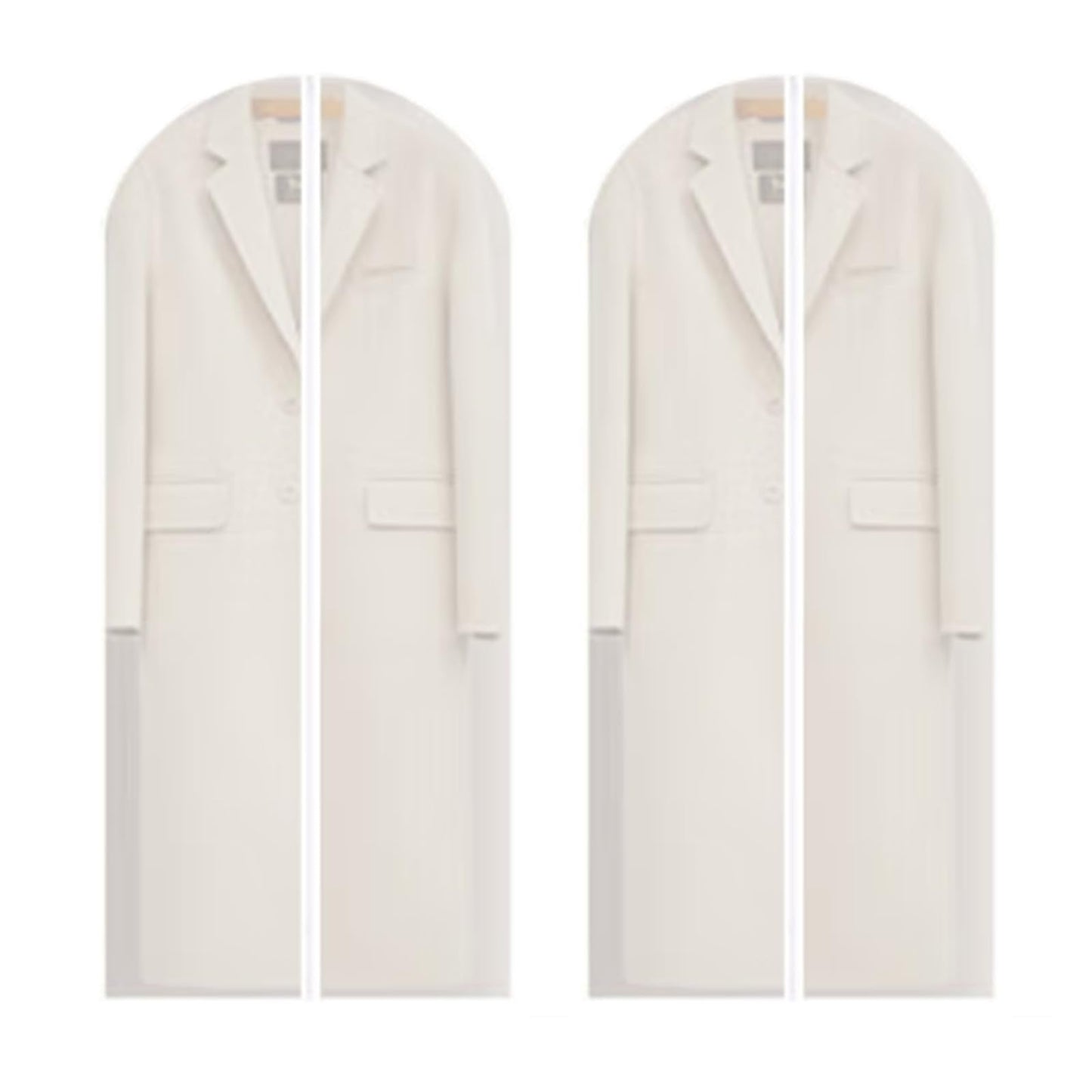 YMWALK 2-Pack Breathable Garment Bags, Long Suit Covers, Dustproof and Waterproof Storage with Zipper, Ideal for Suit, Coat, and Dress Protection