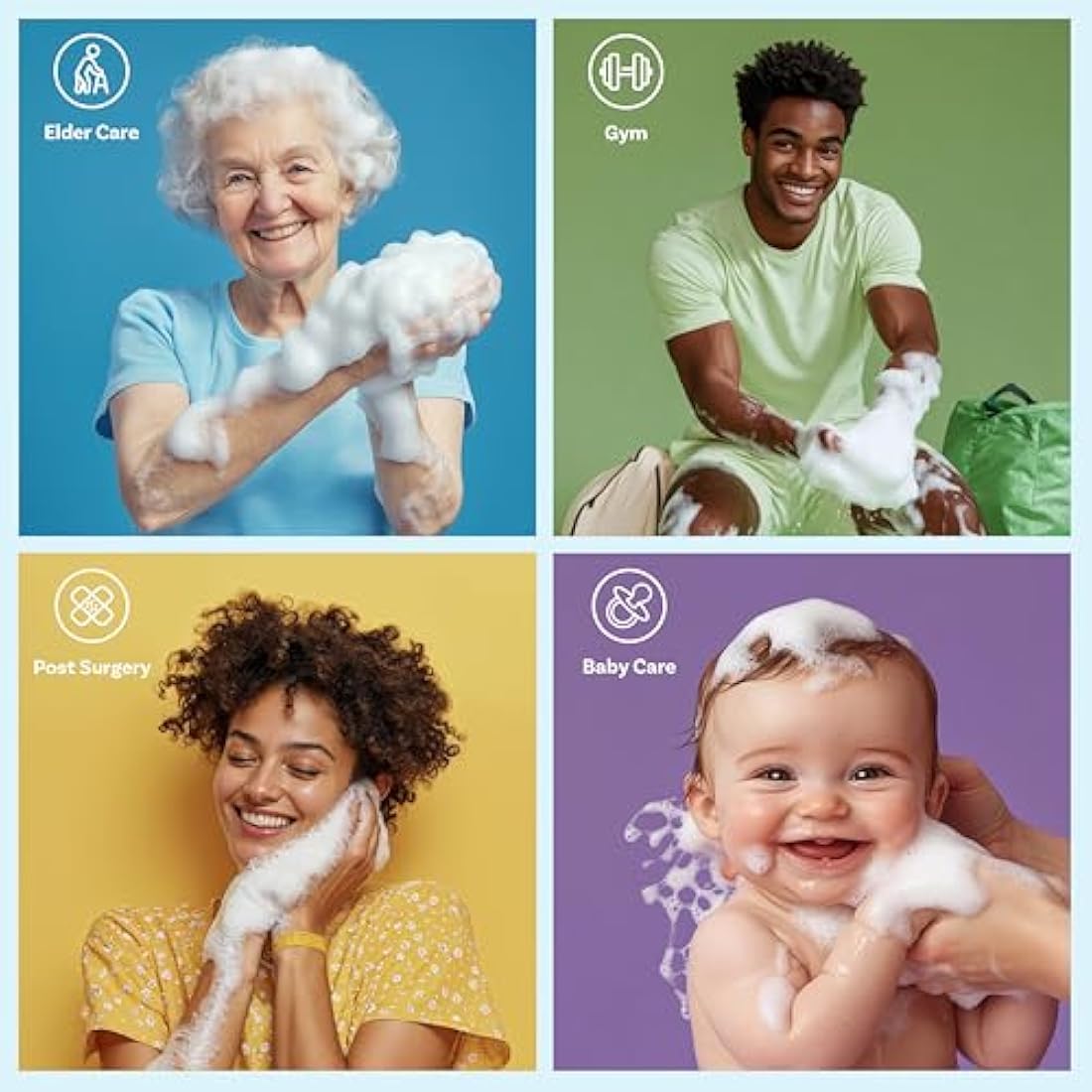 Scrubzz Disposable Bed Bath Wipes 25 Pack for Elderly Travel Camping Single Use Shampoo Shower Rinse Free