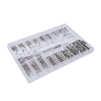 VOANZO 500 PCS Silver Tiny Micro Repair Screw Kit, 18 Sizes Stainless Steel Tiny Screws With Screwdriver