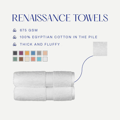 Christy Renaissance 6 Piece Towel Set | White | 100% Egyptian Cotton Pile | Luxuriously Soft and Super Absorbent | 675 GSM