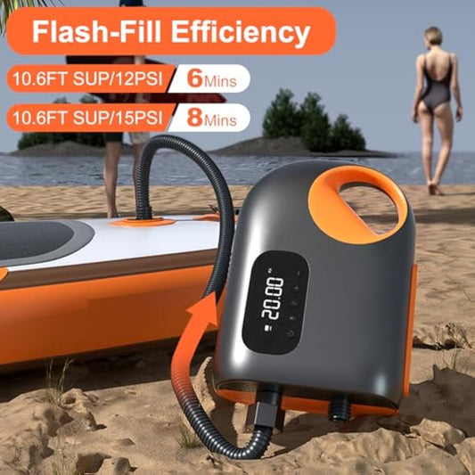 ChicDwell SUP Electric Pump 20PSI, Portable Paddle Board Pump with Auto-Stop & Digital Display, 12V DC Car Connector, Fast Inflation for Paddle Boards, Boats, Air Tents, Awnings & More
