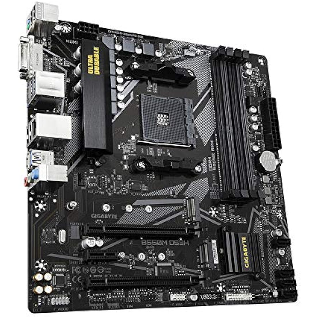 Gigabyte B550M DS3H Motherboard - Supports AMD Ryzen 5000 Series AM4 CPUs, 5+3 Phases Pure Digital VRM, up to 4733MHz DDR4 (OC), 2xPCIe 3.0 M.2, GbE LAN, USB 3.2 Gen1