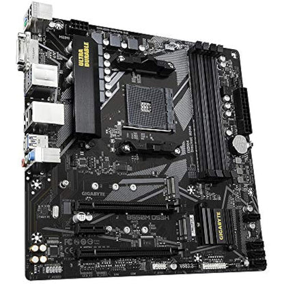 Gigabyte B550M DS3H Motherboard - Supports AMD Ryzen 5000 Series AM4 CPUs, 5+3 Phases Pure Digital VRM, up to 4733MHz DDR4 (OC), 2xPCIe 3.0 M.2, GbE LAN, USB 3.2 Gen1