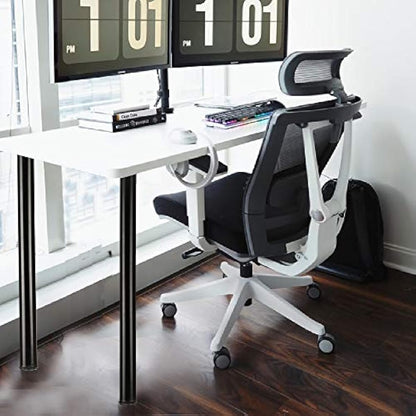 QLLY Table Legs 70cm/27.5 inch Adjustable Metal Desk Legs, 4 Pcs Furniture Legs, DIY Office Table Leg (70cm, Black)