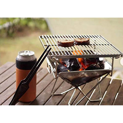 Campingmoon Tabletop Small Charcoal Grill Mini Portable Fire Pit 24.5 cm Stainless Steel with Carry Bag X-MINI-PRO