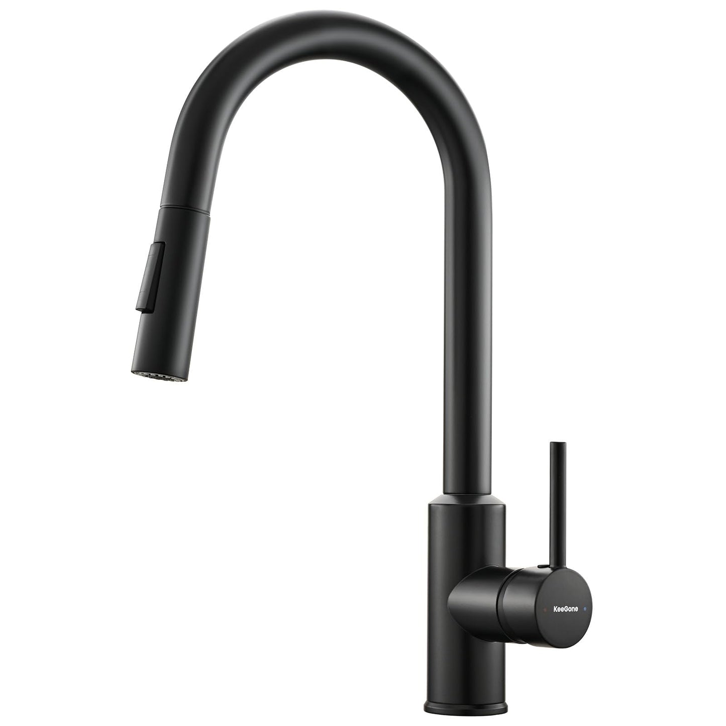 KeeGone Kitchen Mixer tap with Pull-Out Spray, Pull Down Kitchen Sink Mixer Taps Faucet High Arc 360? swivelling Two Modes Stainless Steel Black