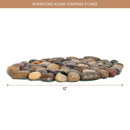 Bits and Pieces - 12? Riverstone Round Stepping Stones - Set of Three (3) - Yard Decorations - Decorative Garden Stones