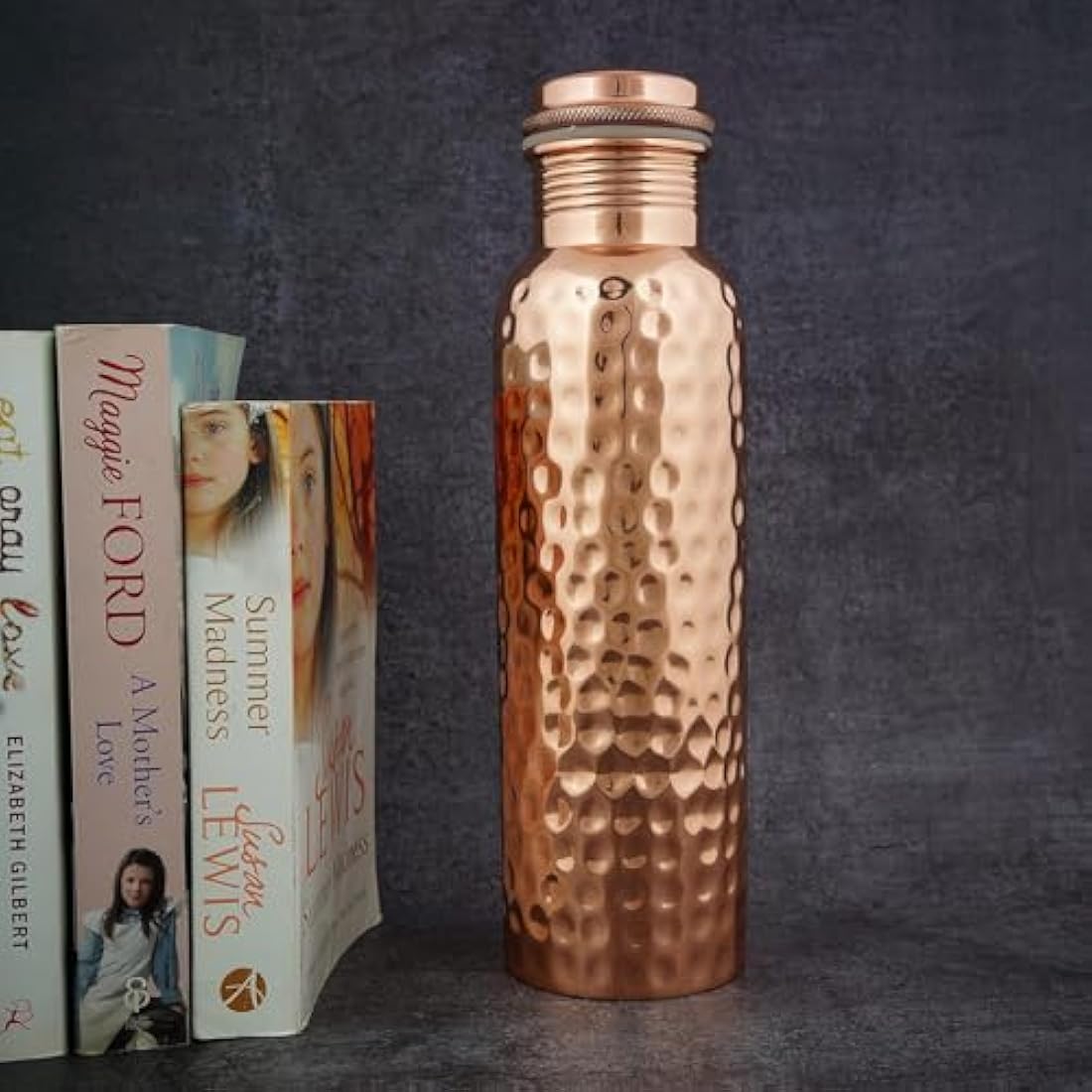 Craft Trade Pack of 2 Pure Copper Bottle with Lid and Carry Bag for Drinking Water BPA Free Leak Proof Boosts Immunity, Supports Digestive & Liver Health, Ayurveda Inspired 34oz - 1 Litre Natural