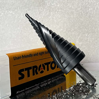 STROTON Metric M35 Cobalt Step Drill Bit for Stainless Steel and Hard Metal (4-32mm/15 steps)