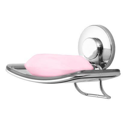 LEVERLOC Soap Dish for Shower, Stainless Steel Suction Sponge Holder