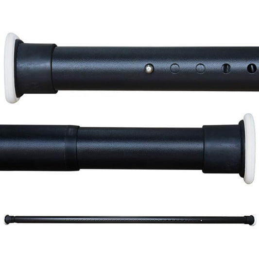 Extendable Shower Curtain Rod No Drilling Telescopic Curtain Poles Wardrobe Clothes Rail Carbon Steel 160-210CM Black Adjustable Spring Tension Rod