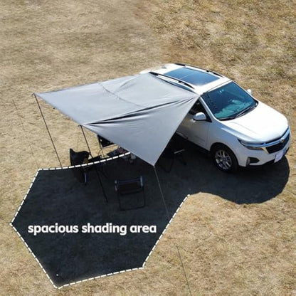 Car Awning Camping SUV Sun Shelter Waterproof Universal Tent Canopy Anti-UV for Van Campervan Caravan Truck Vehicle (Black)