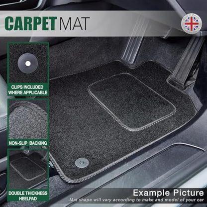 GCM - Car Floor Mats for VW ID Buzz MPV 2022+(2 Piece Front &1 Piece Rear) Full Floor Protection - Anti Slip Car Mat with Clips Easy to Clean Car Carpet for All-Weather- (Black Edging, Carpet)