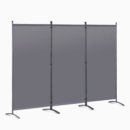 Angel Living 3 Panels Folding Room Divider | Privacy Screen with Polyester Fabric & Sturdy Iron Frame | Freestanding Partition for Office, Bedroom