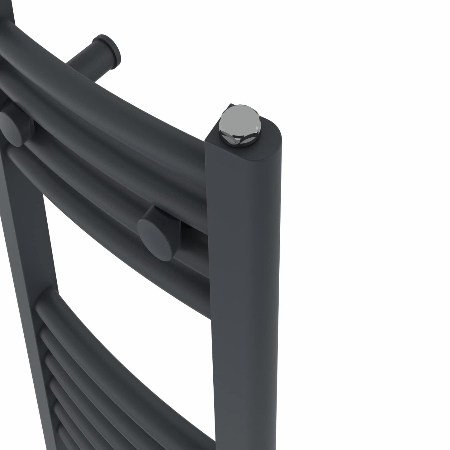 NRG Anthracite Heated Towel Rail Curved Designer Radiator - 1200×400mm