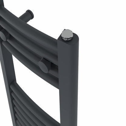 NRG Anthracite Heated Towel Rail Curved Designer Radiator - 1200×400mm
