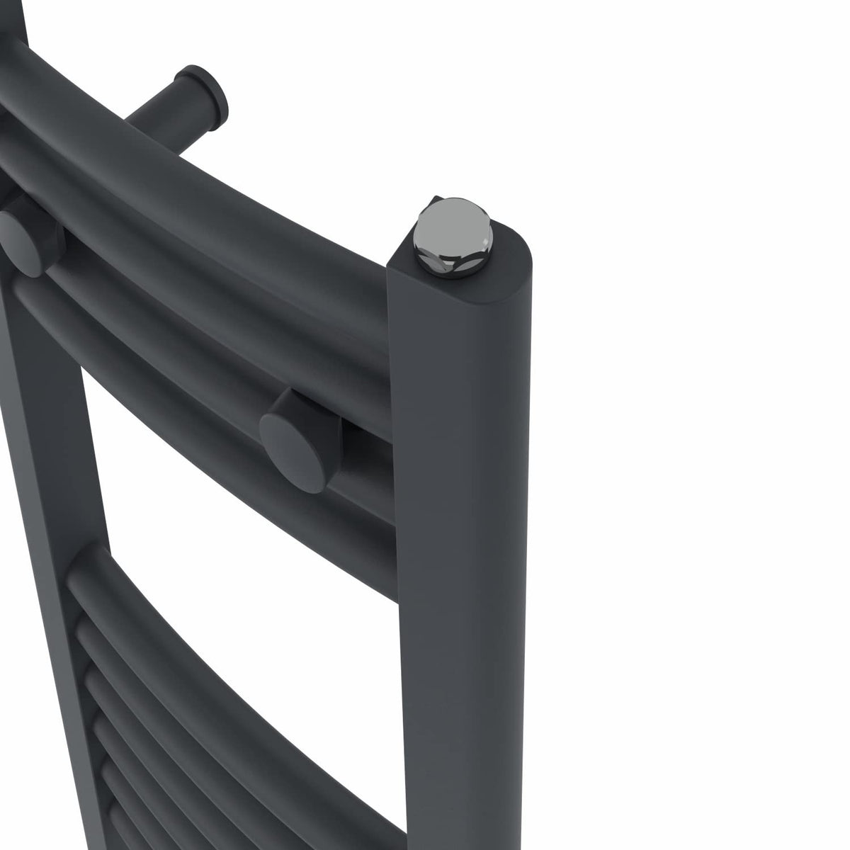 NRG Anthracite Heated Towel Rail Curved Designer Radiator - 1600×300mm