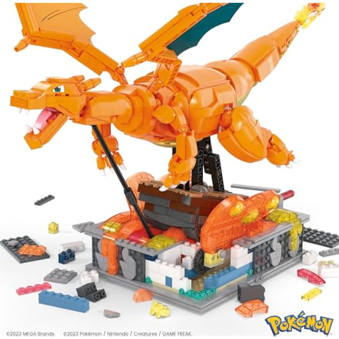 MEGA Pokémon Action Figure, Motion Charizard Pokemon, Building Toys for Kids and Adults, Collectible Character Model with 1664 Movable Pieces, 30 cm Tall, Toy for Ages 12 and Up, HMW05