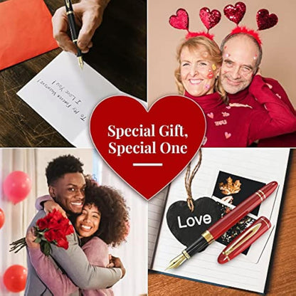 Wordsworth & Black Fountain Pen Set, 18K Gilded Medium and Fine Nibs, 6 Ink Cartridges and Refill Converter, Gift Case, Smooth Writing Pens [Black Chrome], Perfect for Men and Women