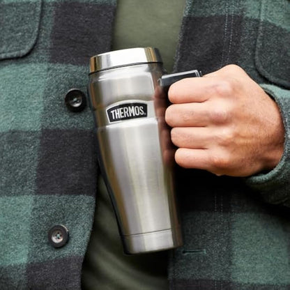 Thermos Stainless King Midnight Blue Travel Mug (470ml), Reusable Insulated Stainless Steel Coffee Cup for Hot or Cold Drinks, Vacuum Sealed Water Flask with a Leak-Proof Lid, 7hr Hot/18hr