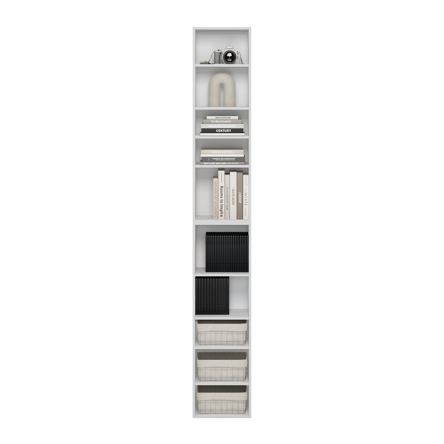 Furinno PASIR 10-Tier Open Shelf Bookcase, White