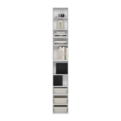 Furinno PASIR 10-Tier Open Shelf Bookcase, White
