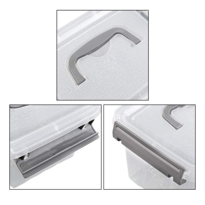 Waikhomes 6-Pack 6 L Storage Containers Bin with Lids (Grey handle)