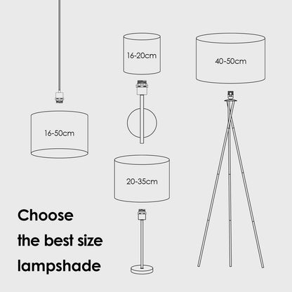 Home Sweet Home Modern Canvas Lampshade | Cylinder | 40/40/22 cm | Dark Grey | Fabric Cotton Lampshade | for E27 Lamp Socket | RoHS Tested | Suitable