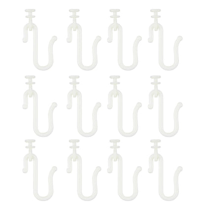 12 Pairs Curtain Hooks & Gliders – Durable S-Shaped Hooks with Quiet Smooth Rollers, Flexible Track Accessories for Ceiling & Bathroom Curtains