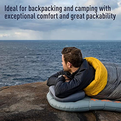Sea to Summit - Aeros Premium Pillow L - Inflatable Travel Pillow - Soft & Comfy Brushed 50D Polyester - Lock System - Ultra-Sil Stuff Sack - For Backpacking - 42 x 30 x 13cm - Lime Gree - 114g