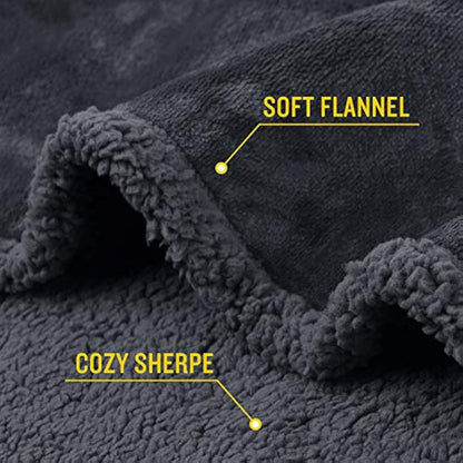luciphia Waterproof Pet Blanket, Fluffy, Double Layer, Compact, Dog Blanket, Cat Puppy, Dark Grey, XL (145 x 216 cm)