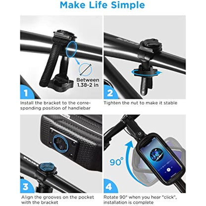 whale fall Newest Hard Casing Bike Bag, Gifts for Men, Waterproof Bike Phone Holder, Lightweight and Pressure-Resistant Bike Accessories with 0.25mm Sensitive Touchscreen for Phones up to 6.9''