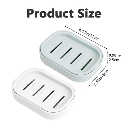 2Pcs Soap Dish, Portable Shower Soap Box, Plastic Draining Soaps Dishes, Non-slip Soaps Holder, Easy Cleaning, Suitable for Bathroom and Travel