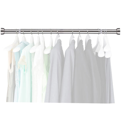 Harrms Wardrobe Rail, Extendable Clothes Rail Silver 71-127cm, Heavy Duty Wardrobe Pole and Fittings for hanging clothes