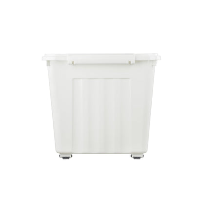 Cetomo 55L*6 Storage Boxes with Lids, Plastic Storage Box with Wheels and Secure Side Latches, Stackable & Nestable Organizer for Home, Office