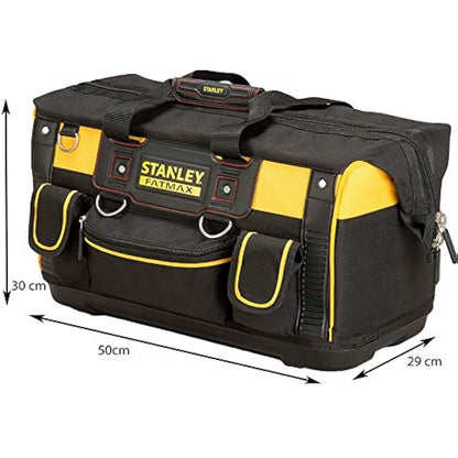 STANLEY FATMAX Open Mouth Rigid Tool Bag with Storage Compartment, Multi-Pockets Storage Organiser, 20 Inch, FMST1-71180 , Black