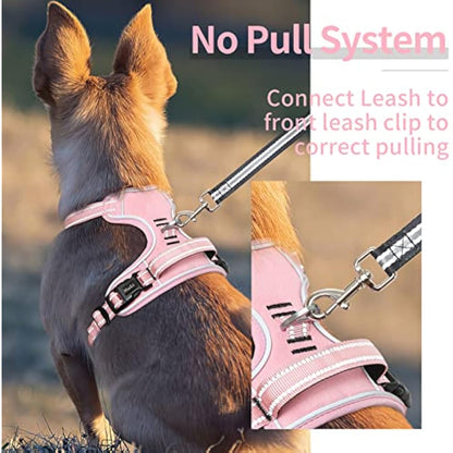 HEELE Dog Harness, Reflective, No-Pull, Pink, XL
