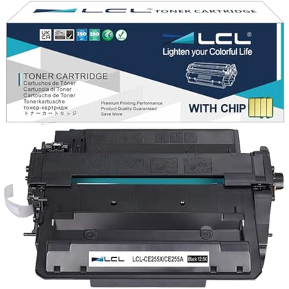 LCL Remanufactured Toner Cartridge 55X CE255X 724H CRG724H 12500 pages (1 Black) Replacement for HP Laserjet Enterprise P3010 P3011 P3015 P3016 P3015d P3015dn P3015n P3015x 500 MFP M525dn M525f