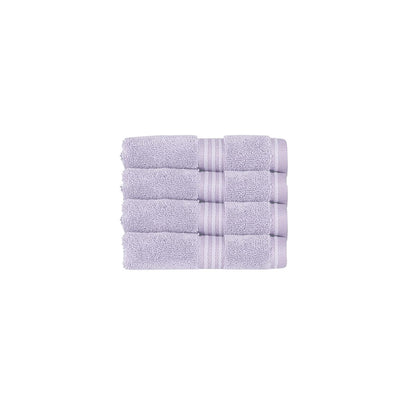 Christy Supreme Hygro 4 Face Cloths Set | Lavender Purple | 100% Luxury Supima Cotton | Ultra Soft | Super Absorbent | 650GSM | 4 Wash Cloth Flannels