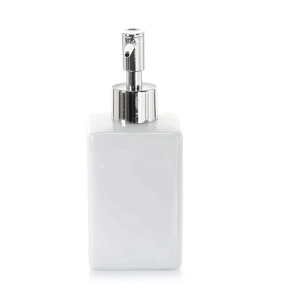 Gedy Queenstown Soap Dispenser, Dimensions and Weight: 16, 5 x 6.5 cm & 0.5 kg, Soap Dispenser in Eco Ceramic, White Finish, R&D Design
