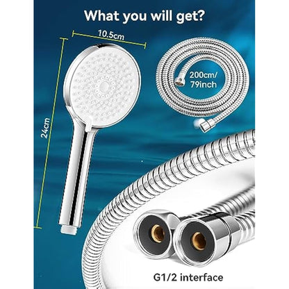 Magichome Shower Head and Hose 2M, Shower Head High Pressure with 5 Modes, Universal Handheld Showerhead to Increase Pressure