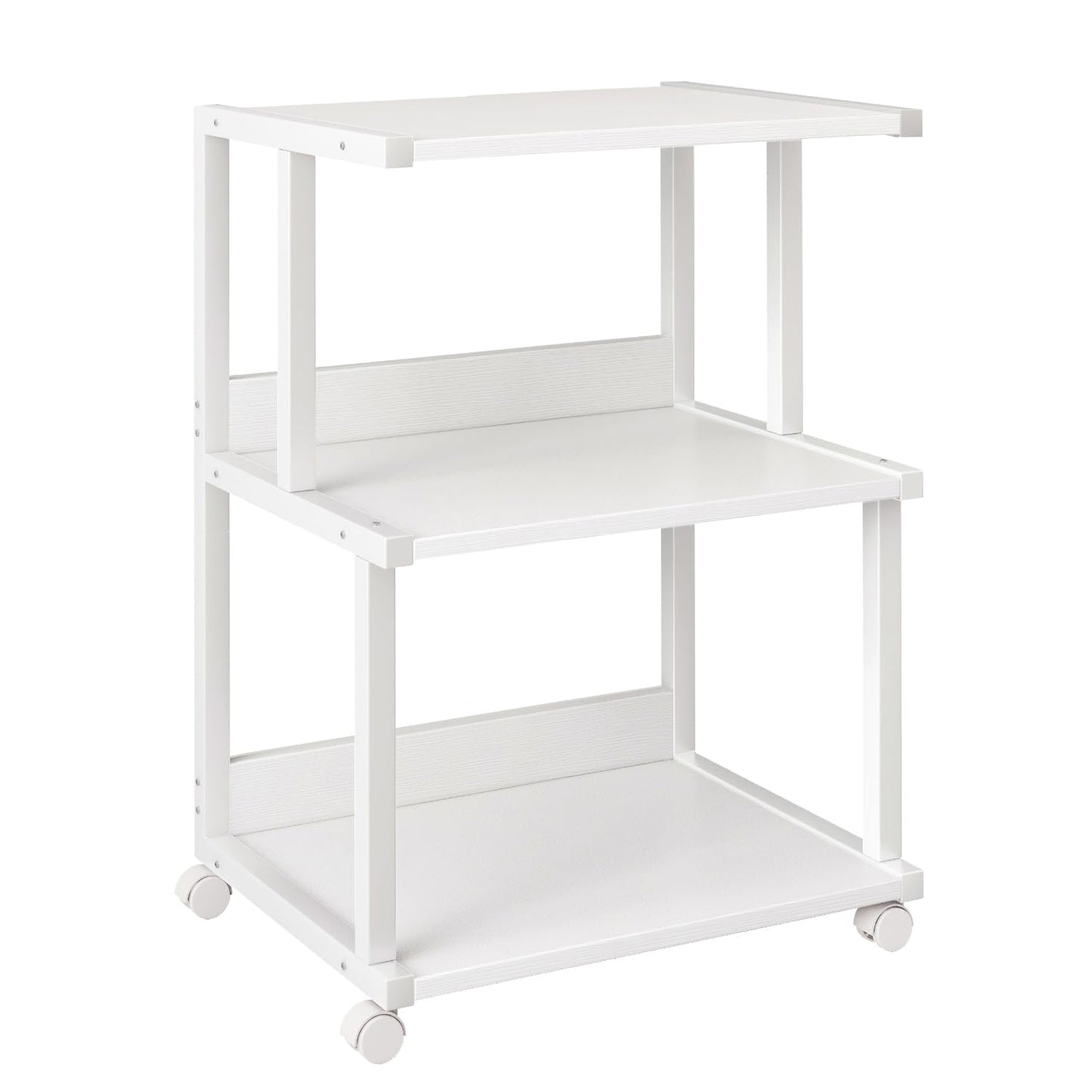 IBUYKE 3-Tier Printer Stand With Storage Shelf and Wheels - Rolling Cart for Home Office Organization, Heat Press, Microwave and Mini Fridge TPS001W