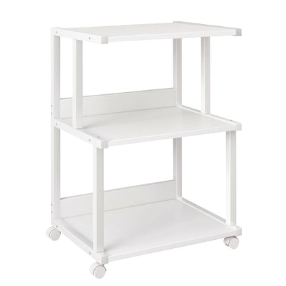 IBUYKE 3-Tier Printer Stand With Storage Shelf and Wheels - Rolling Cart for Home Office Organization, Heat Press, Microwave and Mini Fridge TPS001W