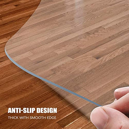 Kuyal Clear Chair mat for Hard Floors 112x147cm (44" X 58") Transparent Floor Mats Wood/Tile Protection Mat for Office & Home