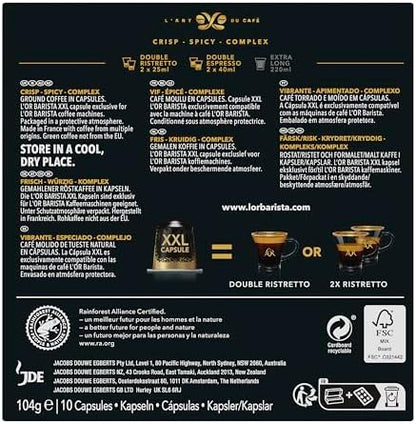 L’OR BARISTA Double Ristretto XXL Aluminium Medium Roast Coffee Capsules (5 X 10 Pods) Intensity 11