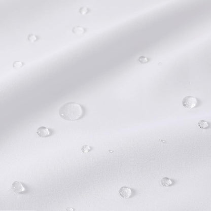 HOMTRYLIC White Shower Curtain W180 x L200cm Plain Fabric Shower Curtain for Bathroom Water Repellent Long Bath Shower Curtain Set with 12 Hooks