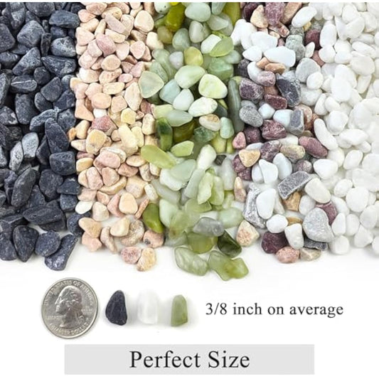 FANTIAN 2 lbs Mixed Color Gravel for Aquarium, 6-9mm Decorative Pebbles for Succulent Plant Pots Vase Fish Tanks Gravel and Outdoor Decorative Garden Stones