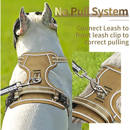HEELE Dog Harness Small No Pull with Soft Handle Reflective Puppy Harness Adjustable, Black, XS