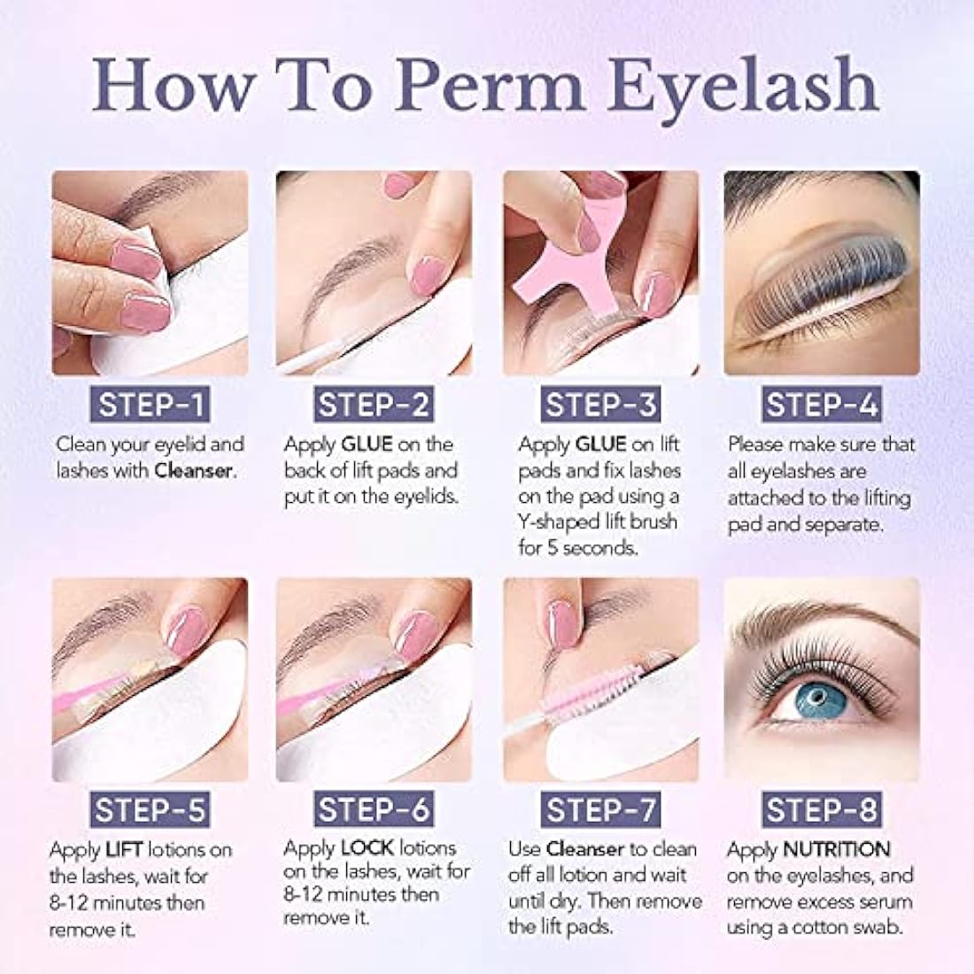 Libeauty Eyelash Lift Kit, 40PCS Eyebrow Lamination Kit, Lash Lift Kit, Long Lasting Curl, Super Sticky Glue, With Toolkit, for Home and Salon Use