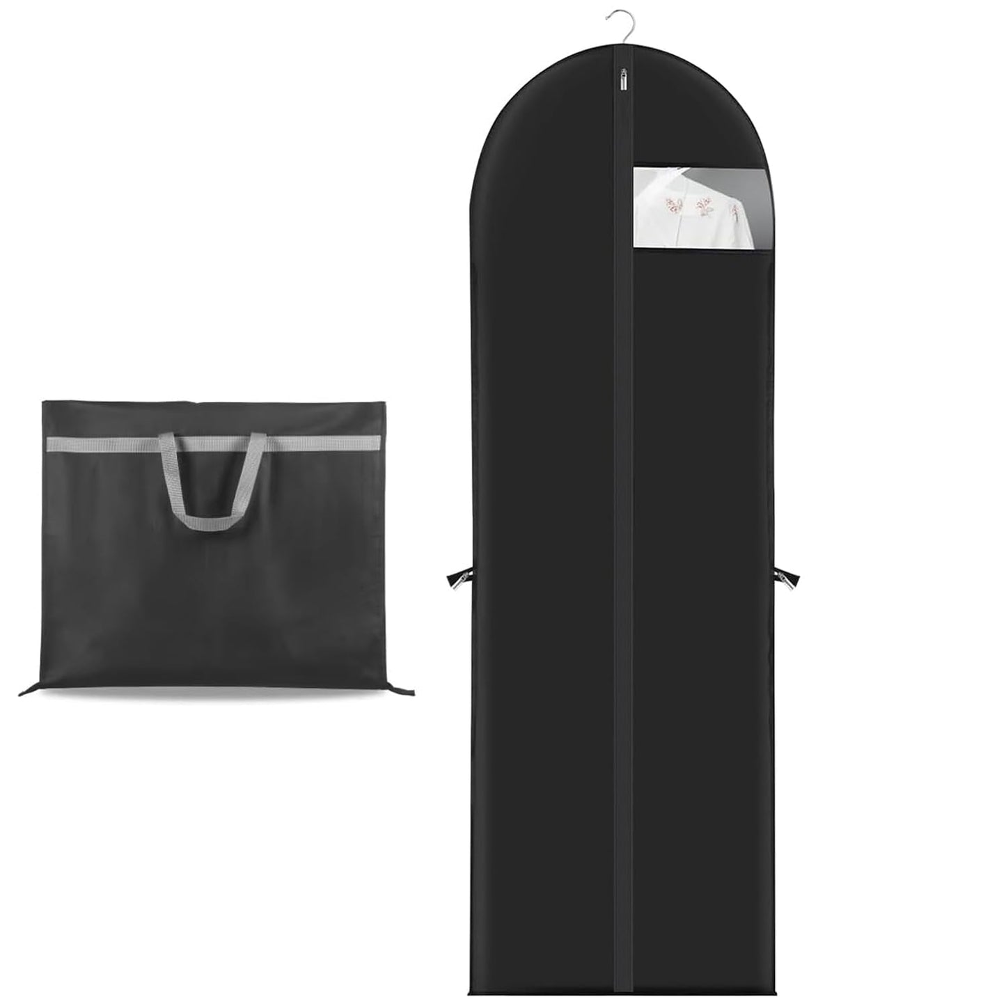 1 Pack Dress Bags Covers Long 60cm*180cm, PEVA Hanging Garment Bags with Handle Waterproof Dustproof Clothes Covers for Gowns, Wedding Dress